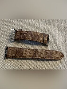 Coach Brown Signature Canvas Apple Watch Band - Women's Accessory
